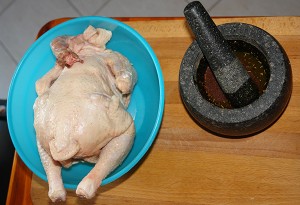 przygotowanie kurczaka na butelce